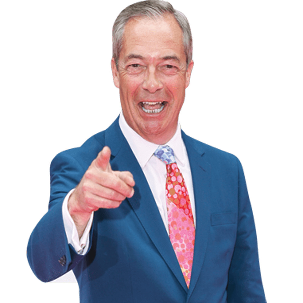 Nigel Farage (Pointing) Half Body Buddy - Celebrity Cutouts